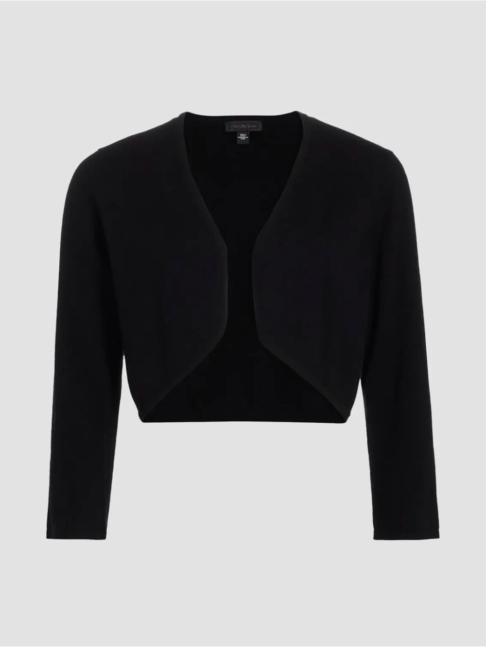 SAKS FIFTH AVENUE - 100% CASHMERE Cropped Open Bolero Cardigan in Black.